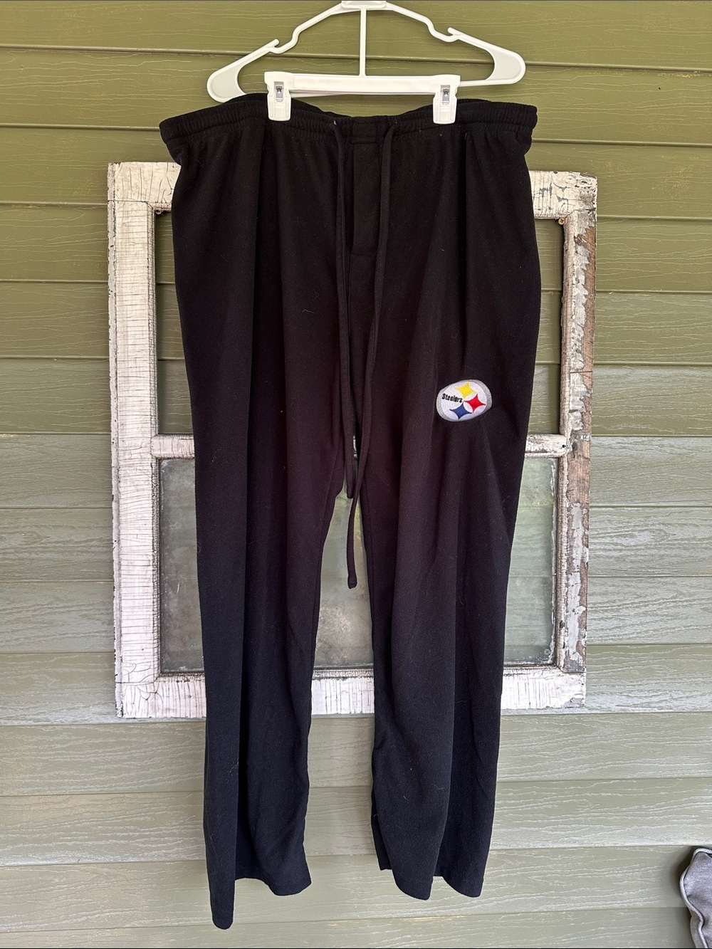 NFL Black Sweatpants with Steelers Logo Patch